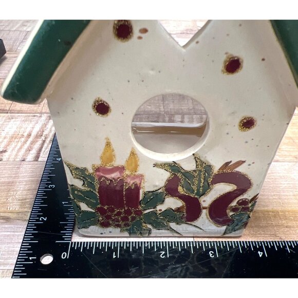 Ceramic Christmas House Tea Light Holder Very Nice - Picture 6 of 6
